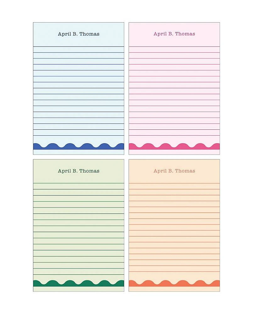 Bright Scallops Personalized Notepad Set