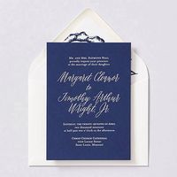 Engraved Script Wedding Invitation