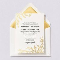 Foil Leaves Wedding Invitation