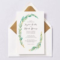 Tall Olive Branch Wedding Invitation