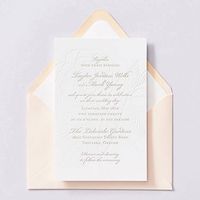 Rose Letterpress Wedding Invitation