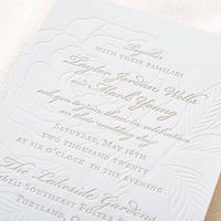 Rose Letterpress Wedding Invitation