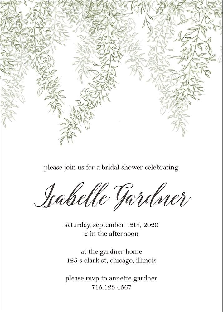 Hanging Vines Bridal Shower Invitation