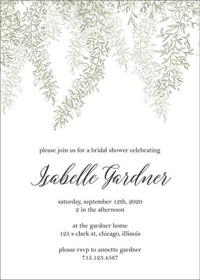 Hanging Vines Bridal Shower Invitation