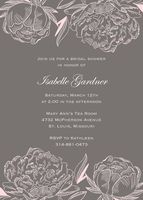 Linework Peony Bridal Shower Invitation