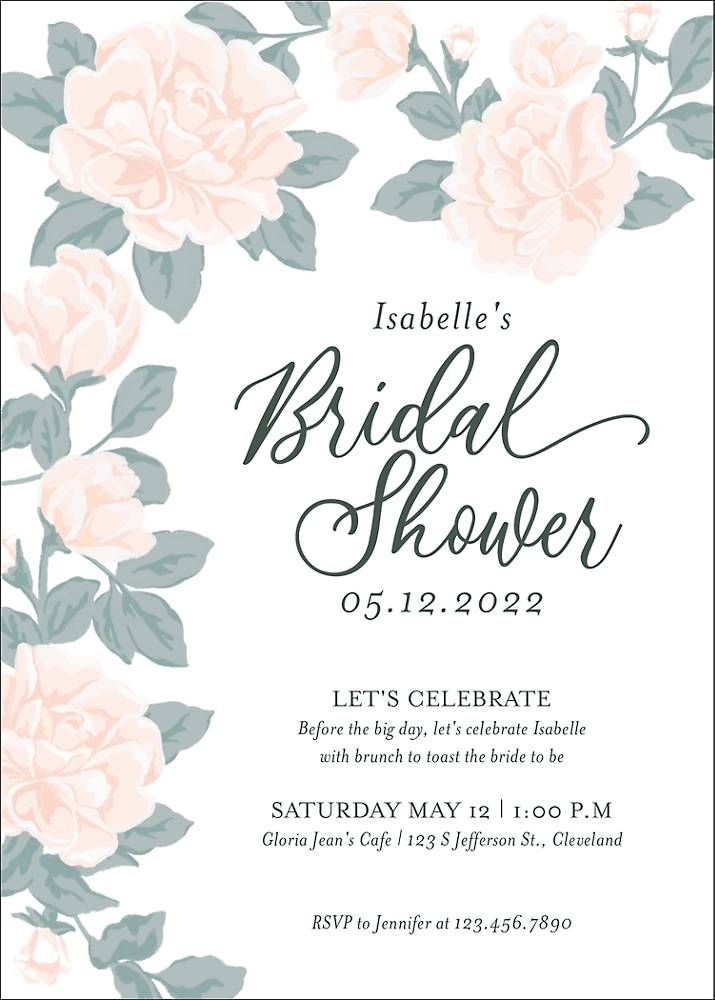 Pastel Peonies Bridal Shower Invitation