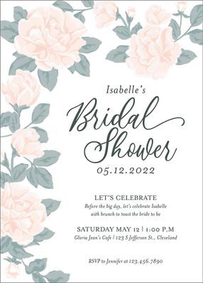 Pastel Peonies Bridal Shower Invitation