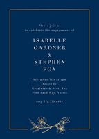 Cypress Flower Frame Foil Engagement Party Invitation