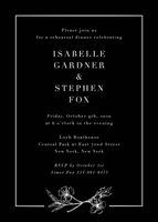 Cypress Flower Frame Foil Rehearsal Dinner Invitation