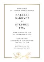 Cypress Flower Frame Foil Rehearsal Dinner Invitation