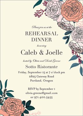 Floral Frame Rehearsal Dinner Invitation