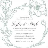 Floral Frame Square Rehearsal Dinner Invitation