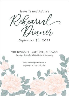 Pastel Peonies Rehearsal Dinner Invitation