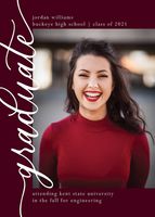 Vertical Script Graduation Announcement