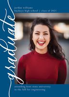 Vertical Script Graduation Announcement