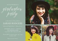 Horizontal Photo Grid Graduation Party Invitation