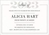 "Class Of" Script Over Year Graduation Party Invitation