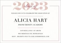 "Class Of" Script Over Year Graduation Party Invitation