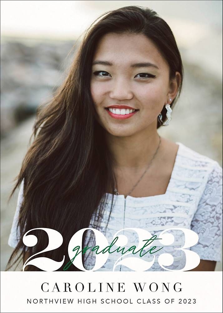 Script Over Year Photo Graduation Announcement