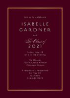 Thin Line Graduation Party Invitation