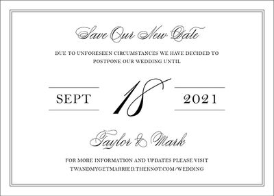 Black Tie Change the Date Card