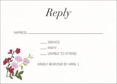 Wildflower Star Bat Mitzvah Response Card