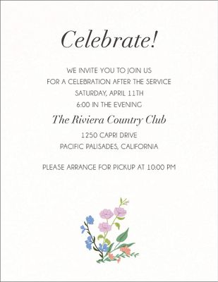 Wildflower Star Bat Mitzvah Information Card