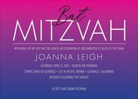 Ombre Bat Mitzvah Invitation