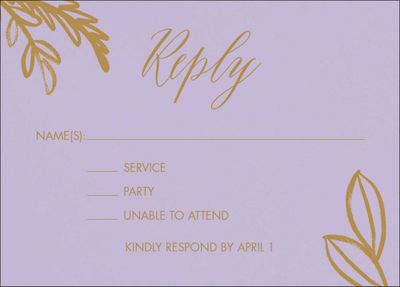 Brush Leaves Bat Mitzvah Response Card