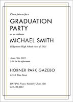 Line Border Graduation Party Invitation