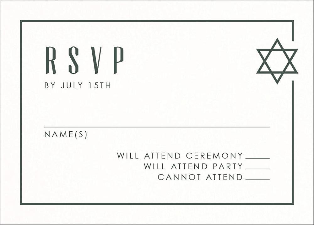 Star Border Bar Mitzvah Response Card