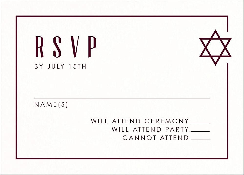Star Border Bar Mitzvah Response Card