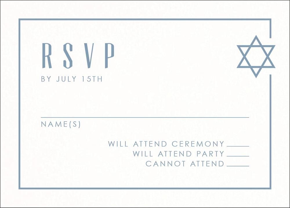 Star Border Bar Mitzvah Response Card