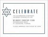 Star Border Bar Mitzvah Information Card