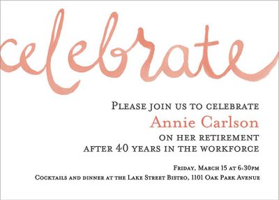 Celebrate Watercolor Party Invitation