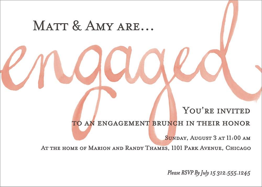 Watercolor Engagement Party Invitation