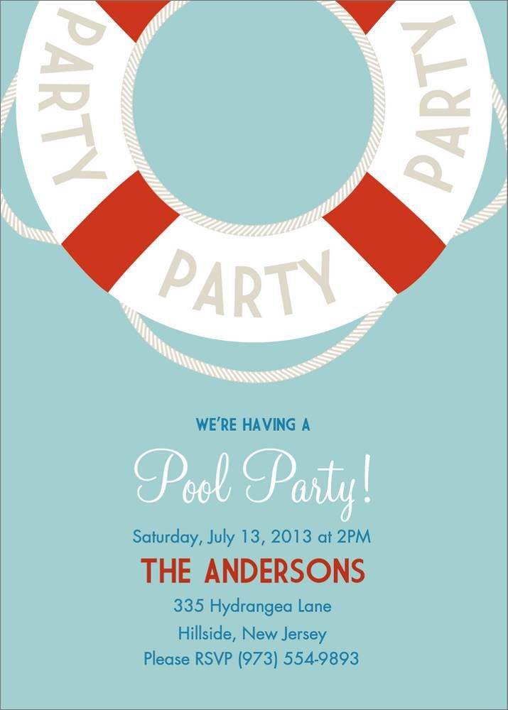 Life Preserver Party Invitation