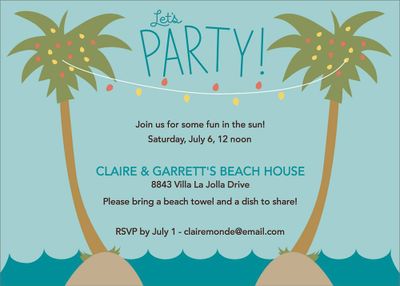 Palm Trees Party Invitation