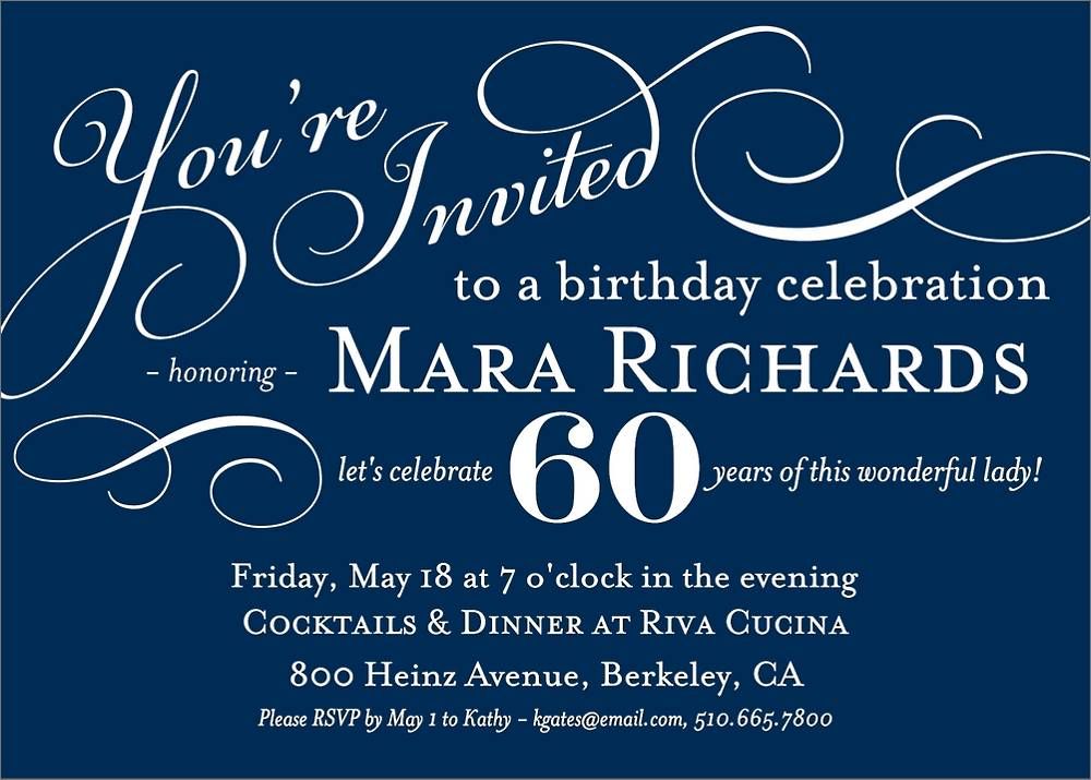 Diagonal Script Birthday Party Invitation