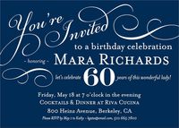 Diagonal Script Birthday Party Invitation