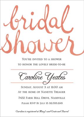 Watercolor Bridal Shower Invitation