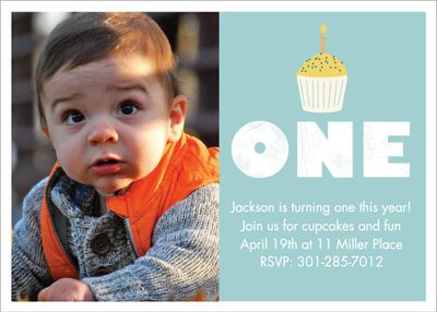 Cupcake First Birthday Party Invitation