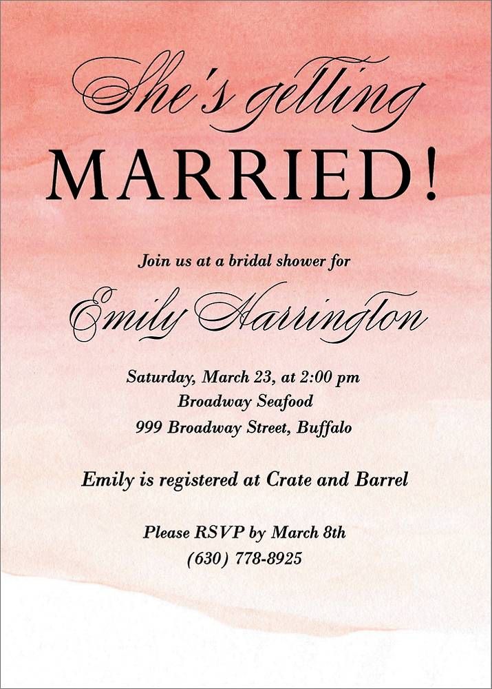 Ombre Bridal Shower Invitation