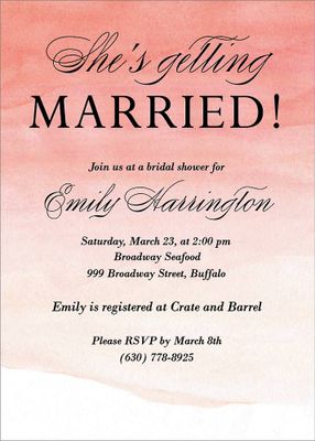 Ombre Bridal Shower Invitation