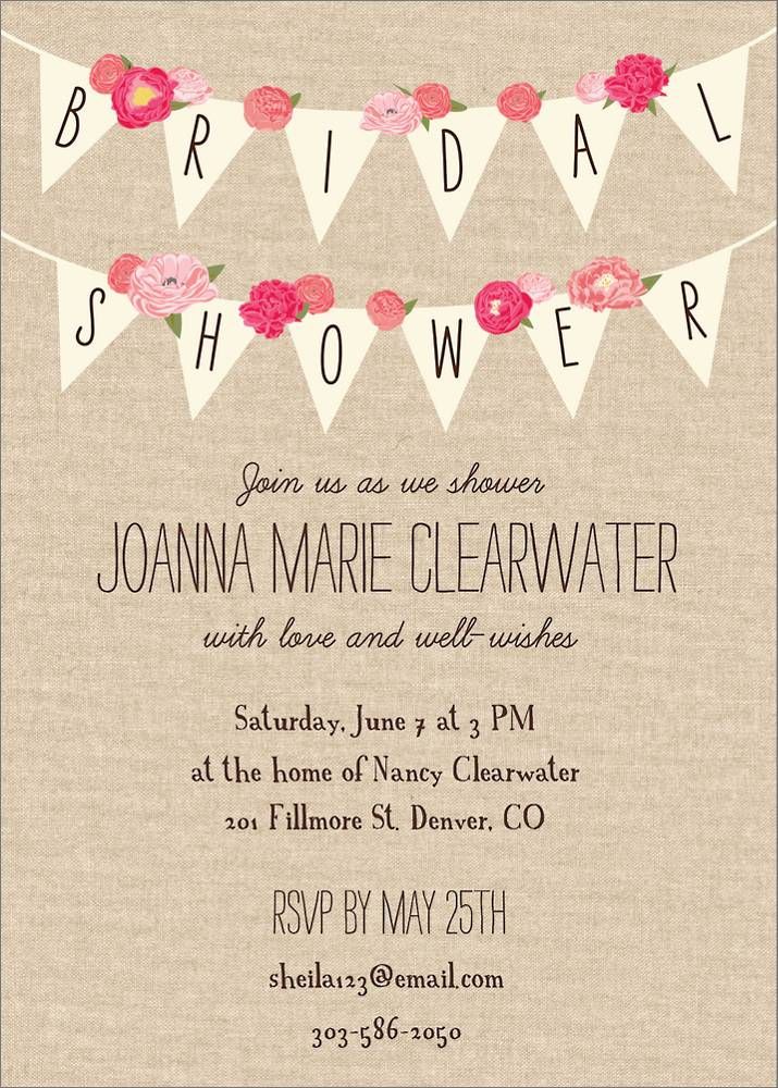 Rustic Banner Bridal Shower Invitation