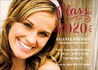 Chalk Script Photo Graduation Party Invitation