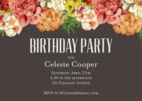 Bouquet Birthday Party Invitation