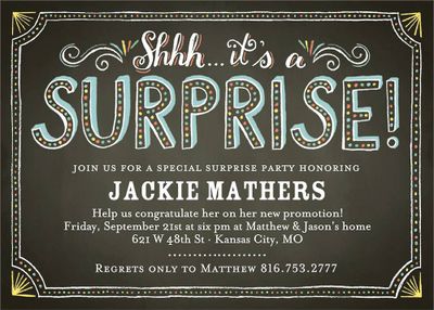 Chalk Surprise Party Invitation