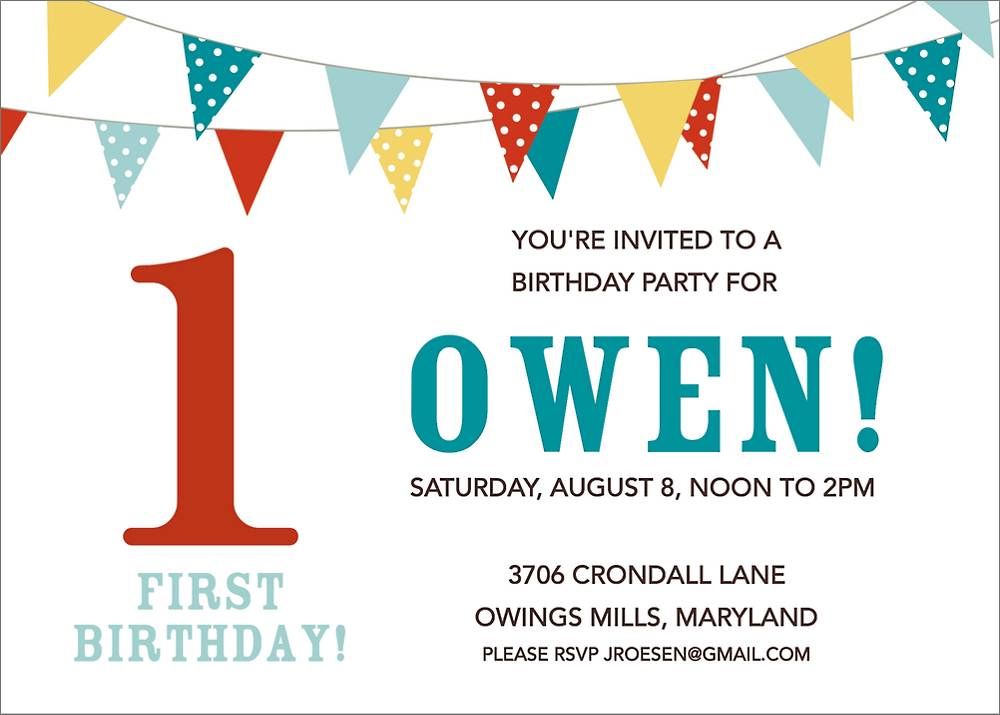 Flags Birthday Party Invitation