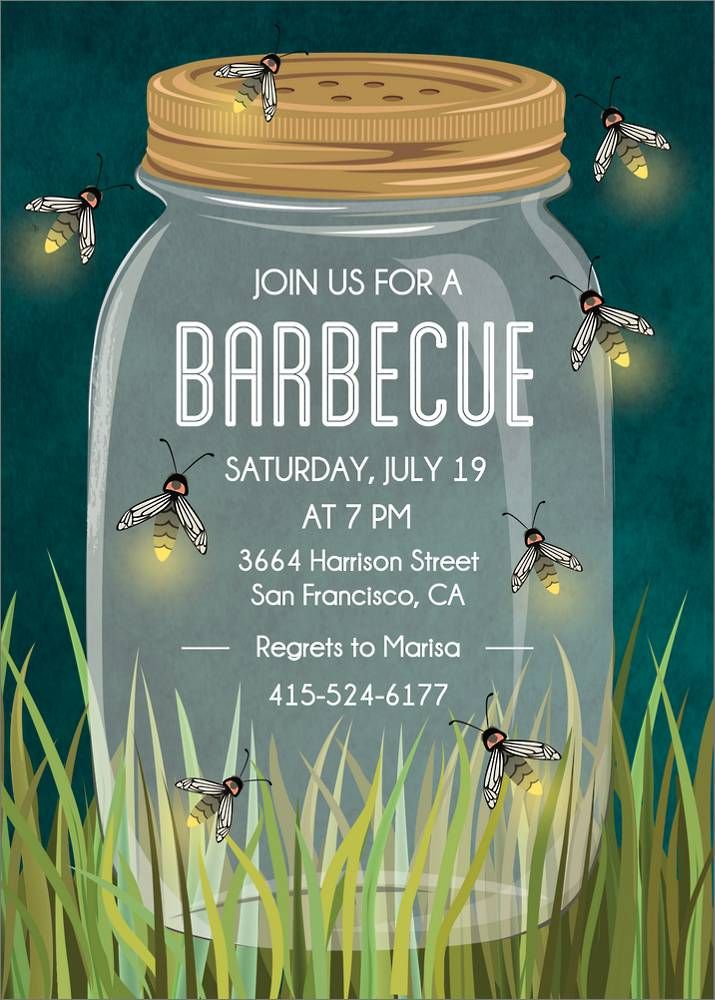 Firefly Jar Party Invitation